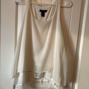 Sleeveless White Chiffon layered top